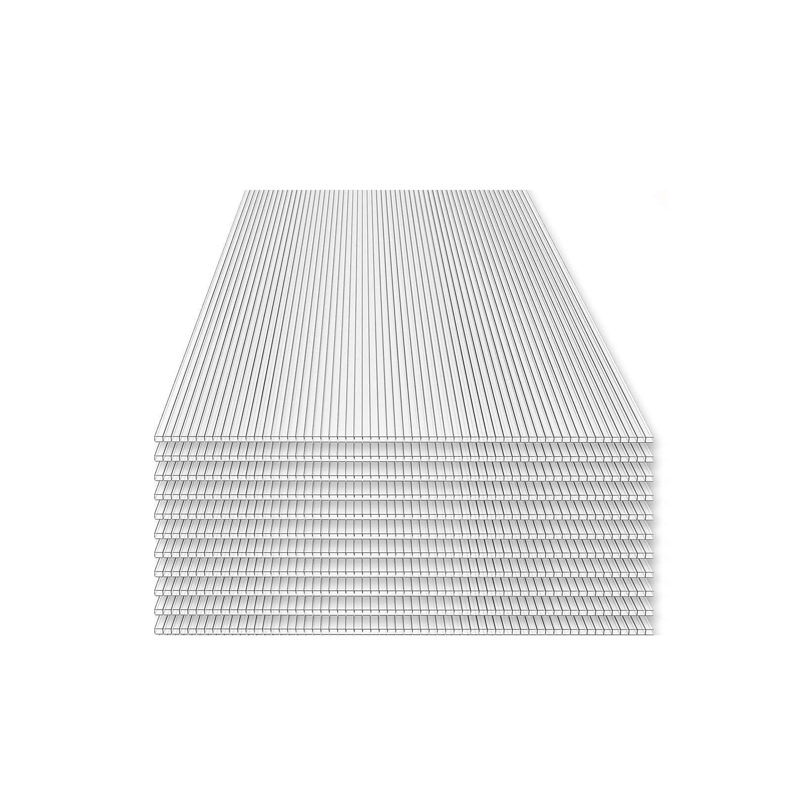 HOME DELUXE Hohlkammerplatte Polycarbonat Doppelstegplatten VARUS, (Geschützt - 14-teiliges Set), Strapazierfähiges Polykarbonat, Gesamtfläche: 10,25 m², 4 mm Stärke
