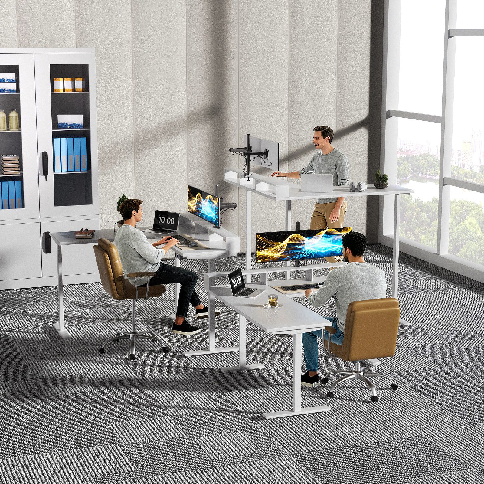 BBWL Computertisch Elektrisch höhenverstellbarer Schreibtisch mit Doppelmot günstig online kaufen