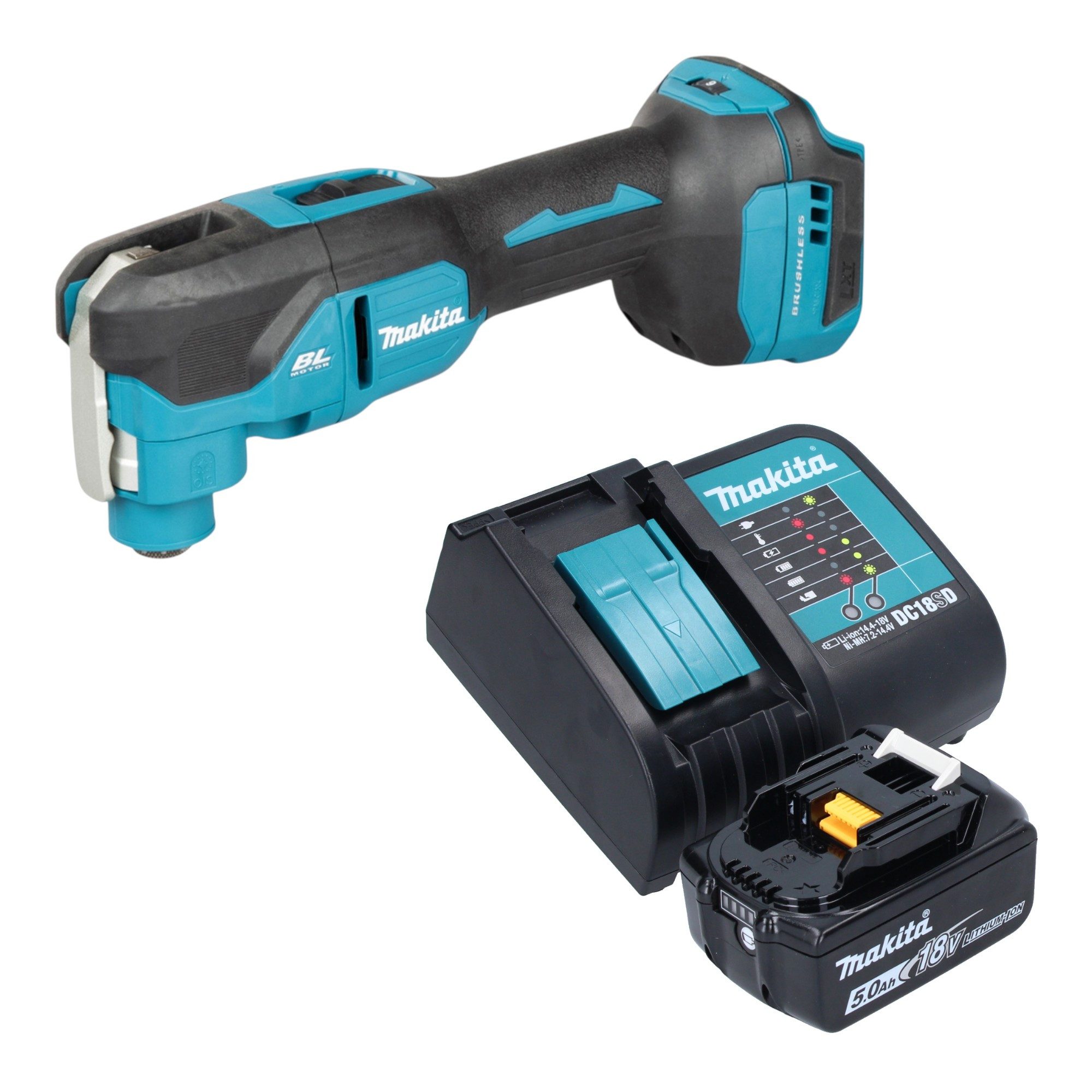 Makita Akku-Multifunktionswerkzeug DTM 53 ST1 Akku Multifunktionswerkzeug 18 V OIS / Starlock Brushless