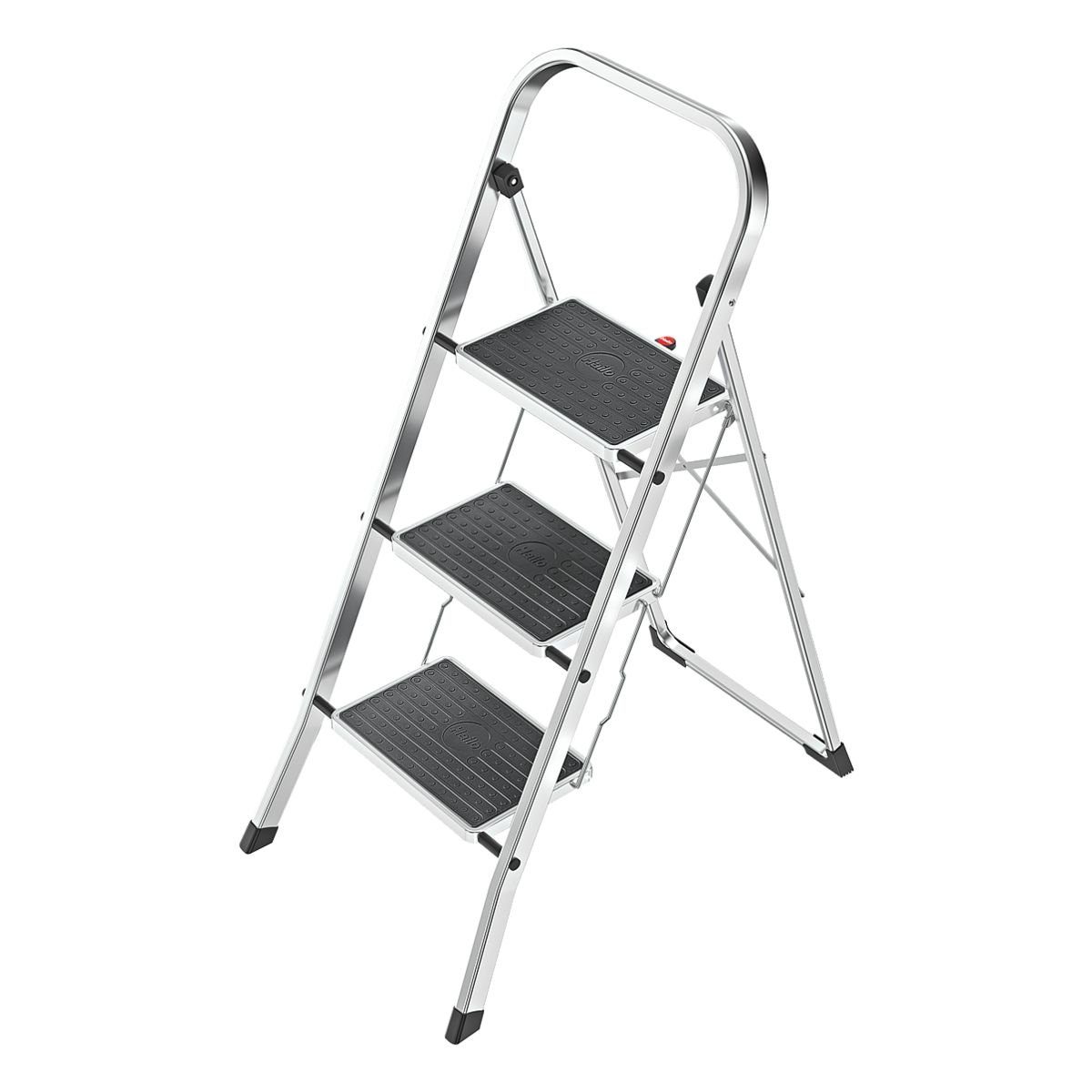 Huini 3-stufige Sicherheits-Stehleiter Mit Handlauf – Klappbar, Rutschfest & Bis 150 Kg Belastbar | Für Küche, Haus & Büro