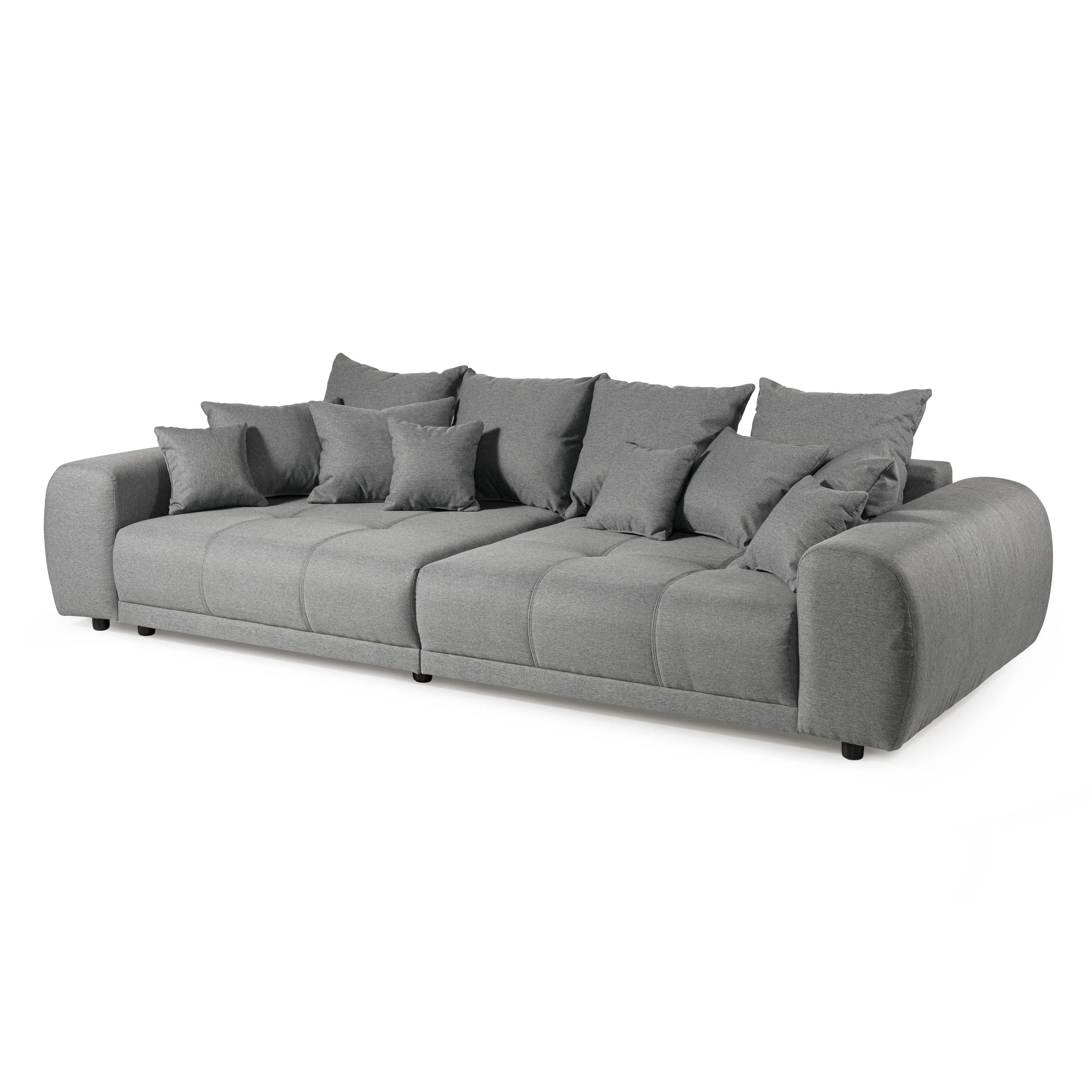 LIVORA Big-Sofa, Bigsofa Geflechtstoff 310x135x86 grau MIRELLA