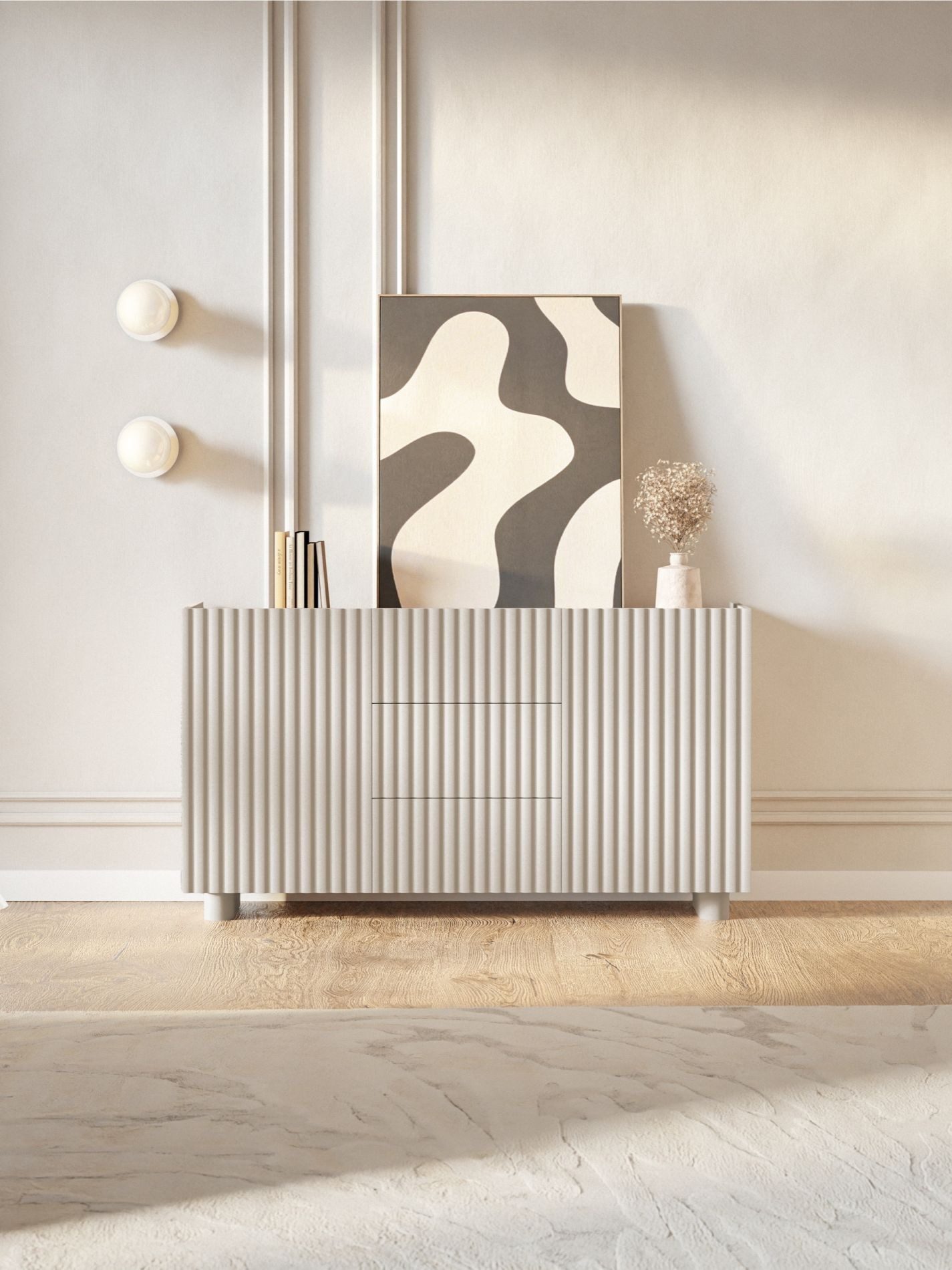 Selsey Sideboard FIORRA, Sideboard mit geriffelten günstig online kaufen