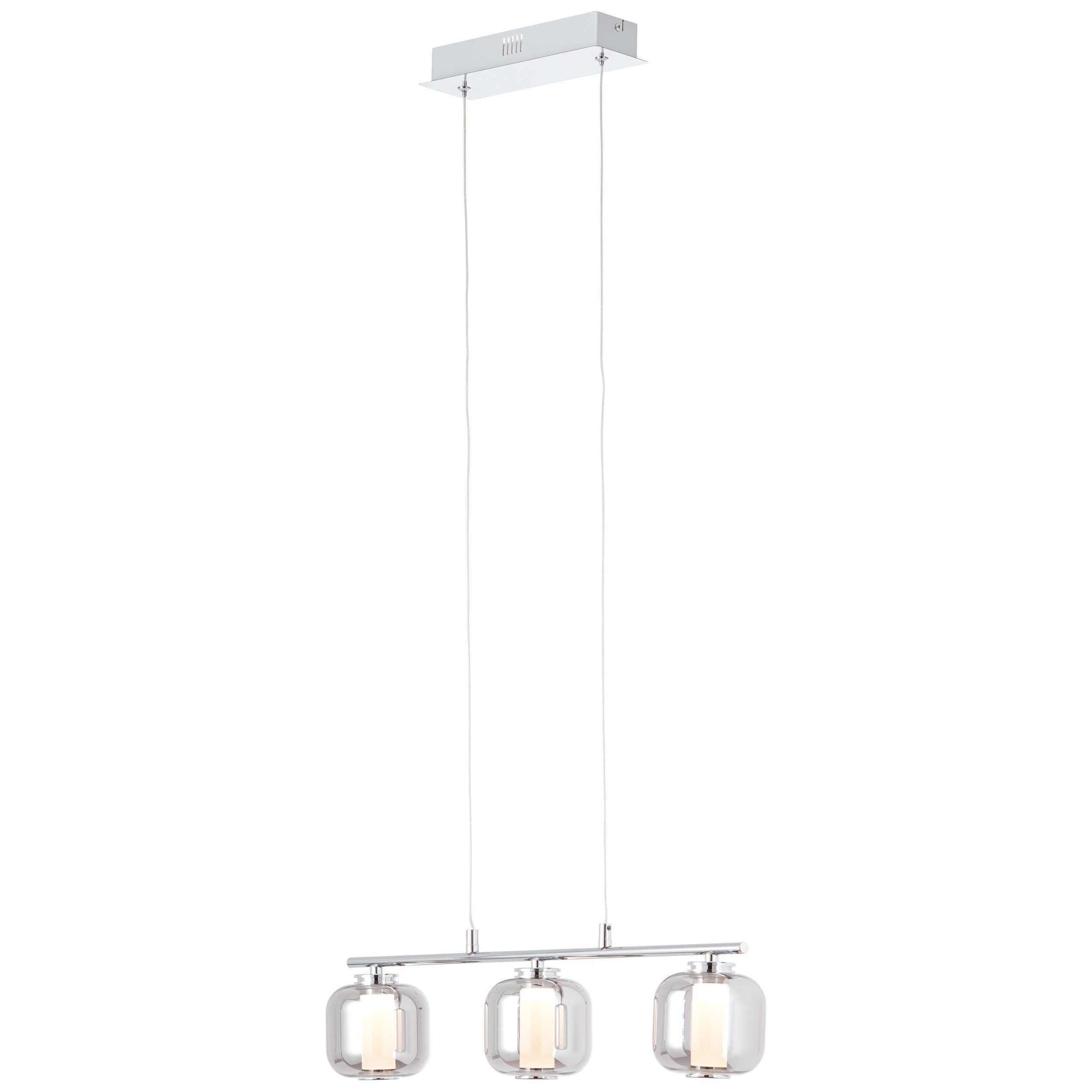 Lightbox LED 2100lm, Hängelampe, warmweiß, Rauchglas Balken fest Höhe, LED Pendelleuchte, höhenverstellbar, LED 57cm integriert
