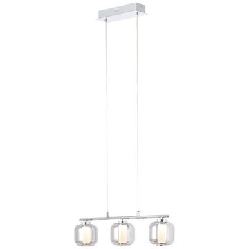 Lightbox LED Pendelleuchte, LED fest integriert, warmweiß, LED Balken Hängelampe, höhenverstellbar, 57cm Höhe, 2100lm, Rauchglas