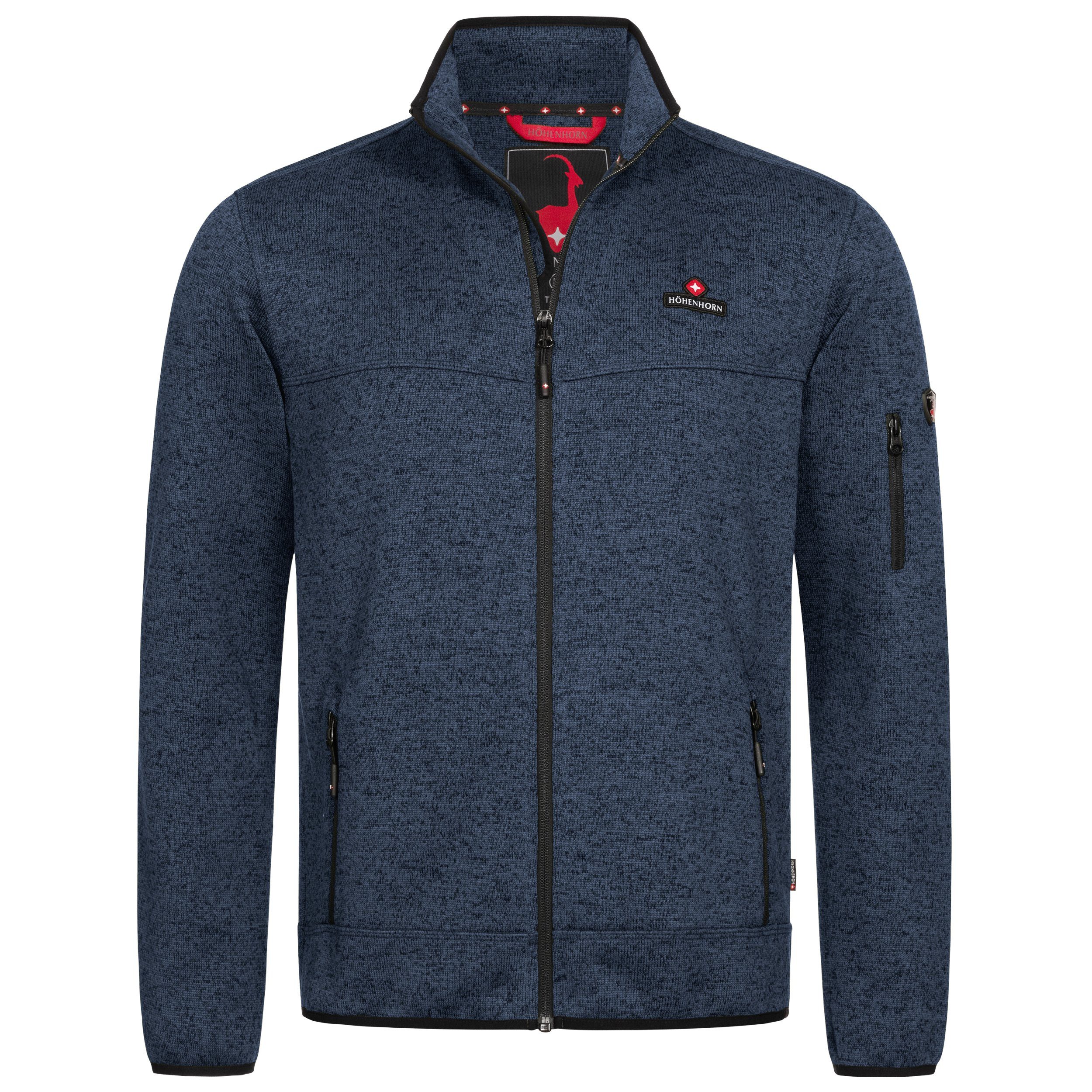 Strickfleecejacke Herren Jacke Fleece für Männer Strickfleece Outdoor Sweatshirt