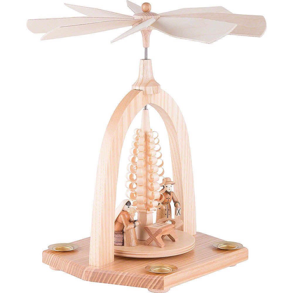 Seiffener Kunsthandwerk Theo Lorenz Weihnachtspyramide 1-stöckige Pyramide Krippe (23cm) von Theo Lorenz Kunsthandwerk