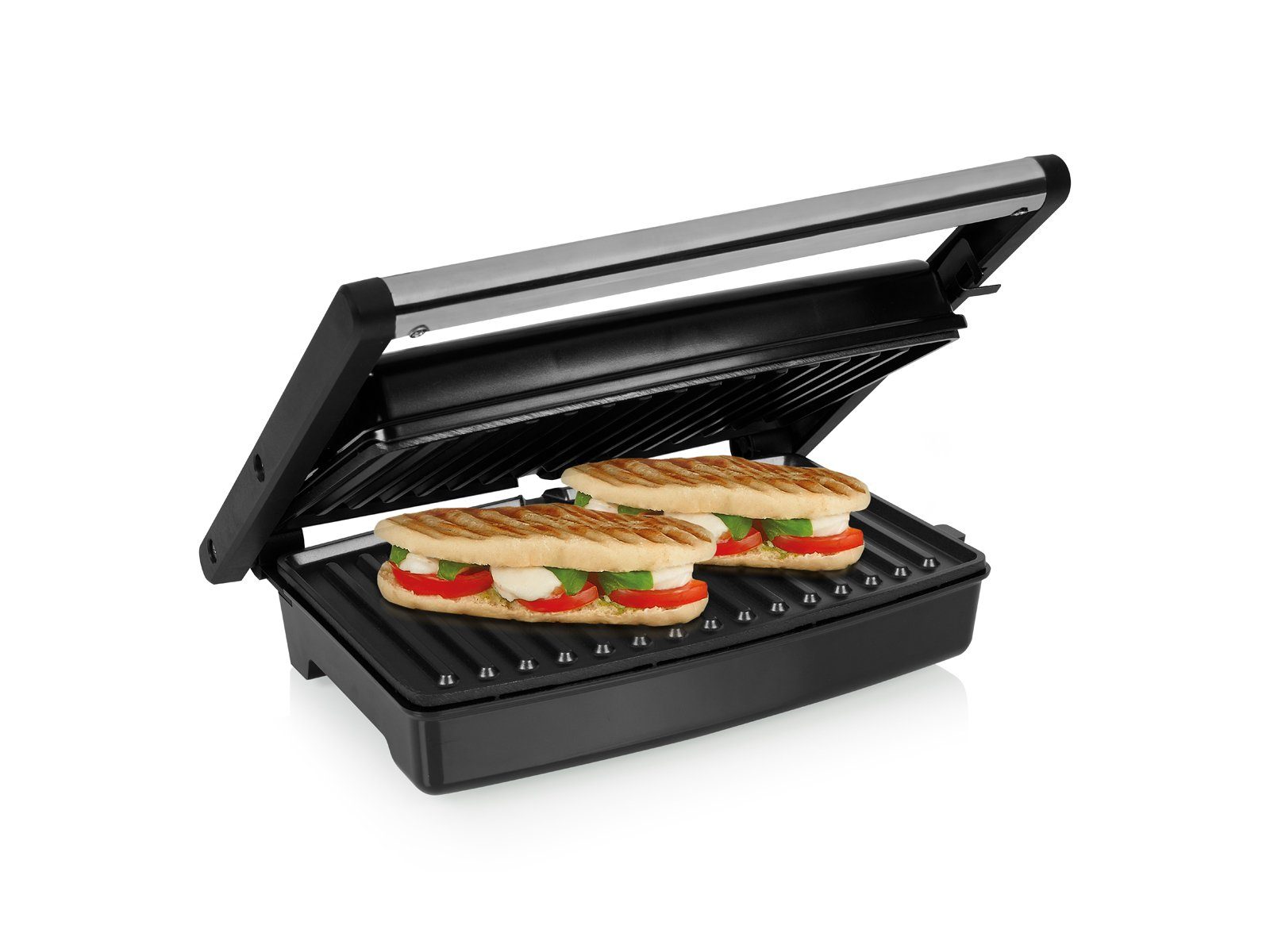 Tristar Kontaktgrill, 1500 W, Elektro Low fat Indoorgrill Panini Multigrill BBC Snackmaker 27x18cm