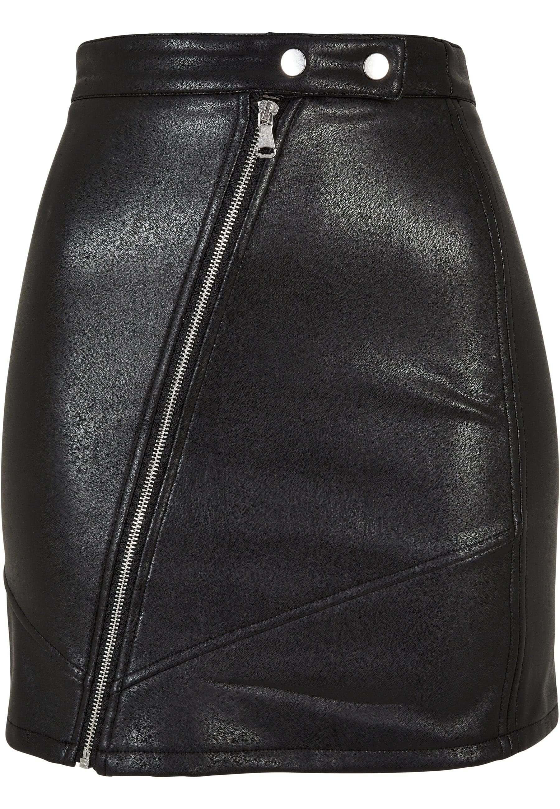 URBAN CLASSICS Jerseyrock Urban Classics Damen Ladies Synthetic Leather Biker Skirt (1-tlg)