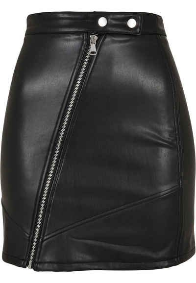 URBAN CLASSICS Jerseyrock Damen Ladies Synthetic Leather Biker Skirt (1-tlg)
