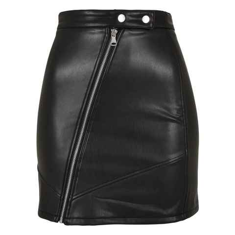 URBAN CLASSICS Jerseyrock Urban Classics Damen Ladies Synthetic Leather Biker Skirt (1-tlg)