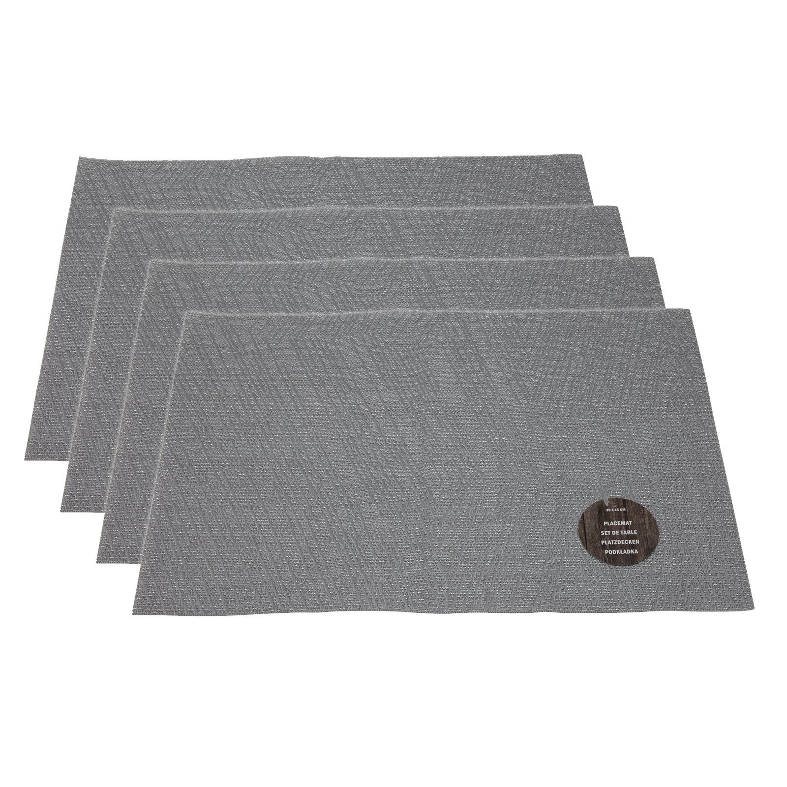 Platzset Tischset 4-teilig Polyester Hellgrau