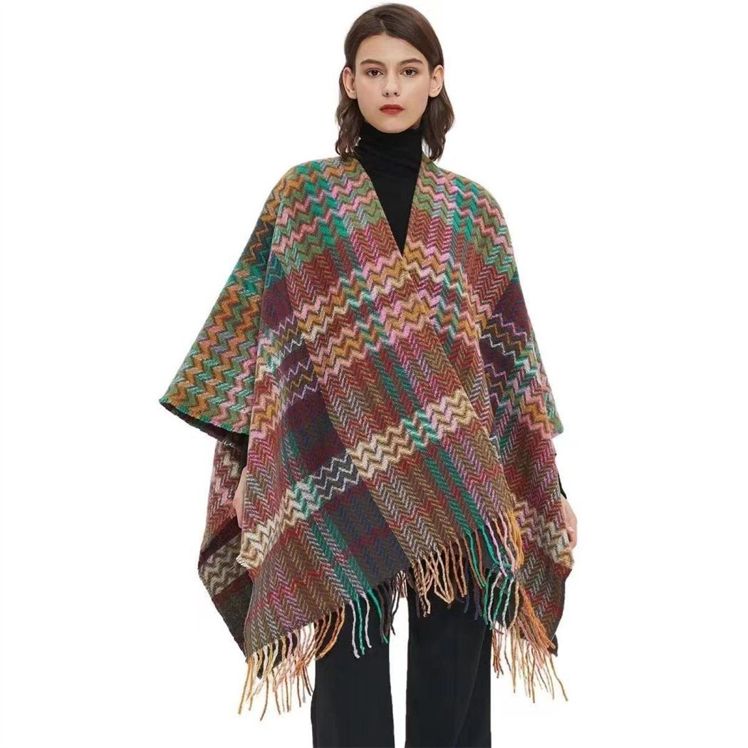 DAYUT Modeschal Mode Damenschal, warmer Regenponcho winddicht warmer Schal, (1-St)