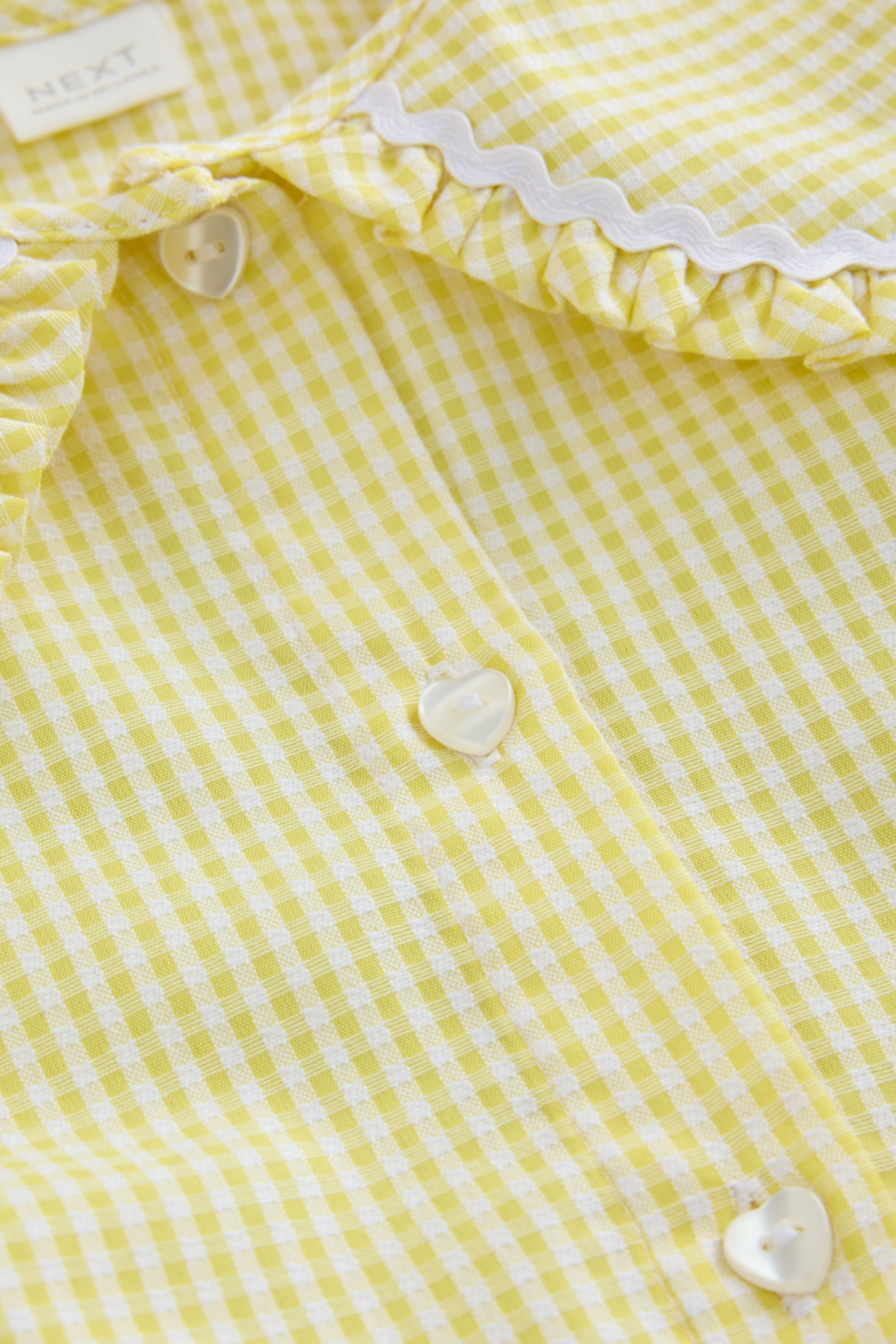 Next Hemdblusenkleid Kleid mit Vichykaros und Engelsärmeln (1-tlg)