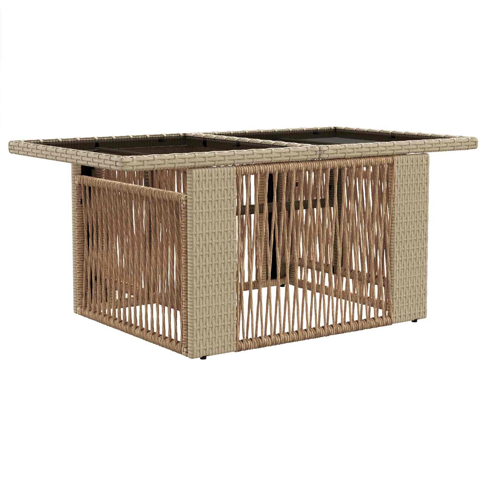 vidaXL Gartentisch Garten Lifting Up Tisch Beige 100 x 55 x 37 cm (1-St)