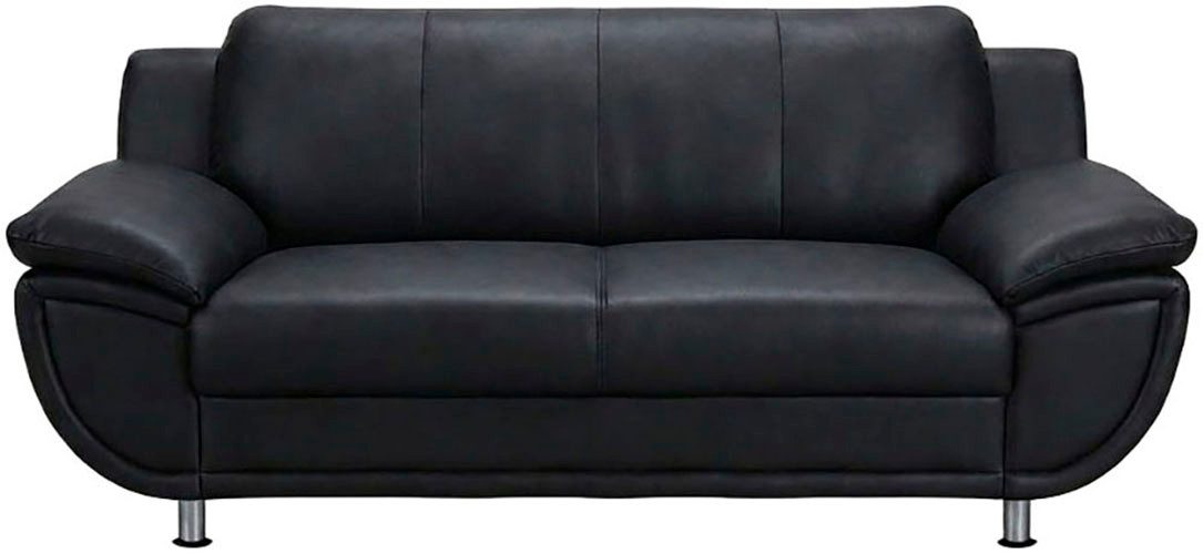 TRENDMANUFAKTUR 2-Sitzer Rondo, Breite 178 cm, breite Armlehnen, Füße chromfarben, Couch wahlweise mit Federkern und in verschiedenen Bezügen bestellbar