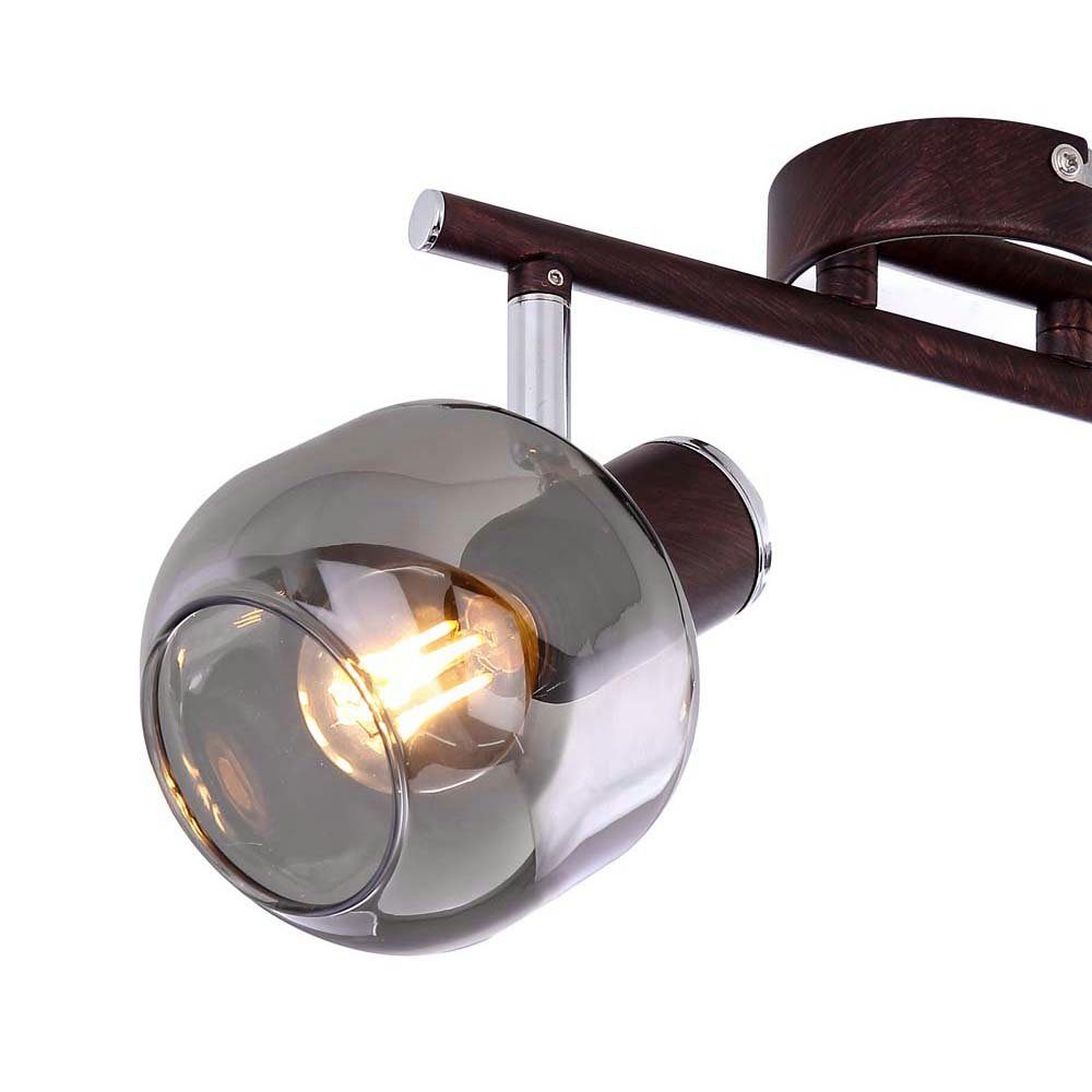 nicht Bronze Glas Lampe Leuchtmittel etc-shop Wohn Deckenspot, LED Chrom Leuchte Decken Metall inklusive, Beweglich Spots