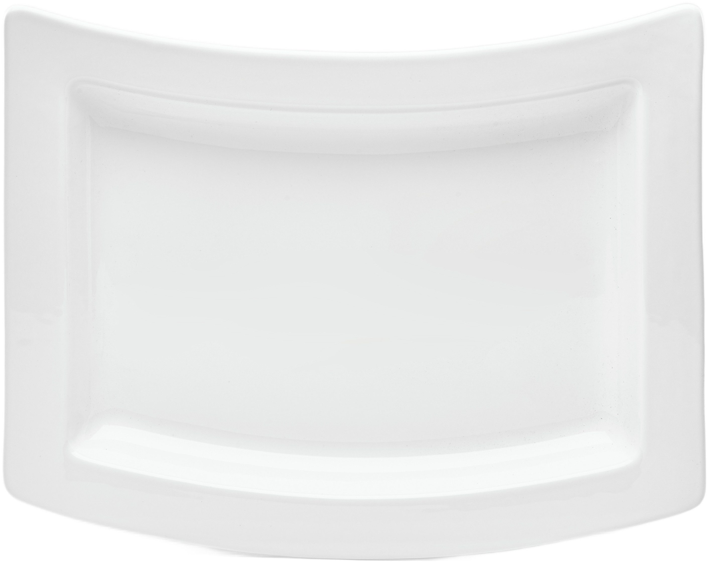 van Well Servierplatte Platte curved, 27,5 cm, 4 Stück, Steingut, (Set, 4-tlg), spülmaschinen- und mikrowellengeeignet