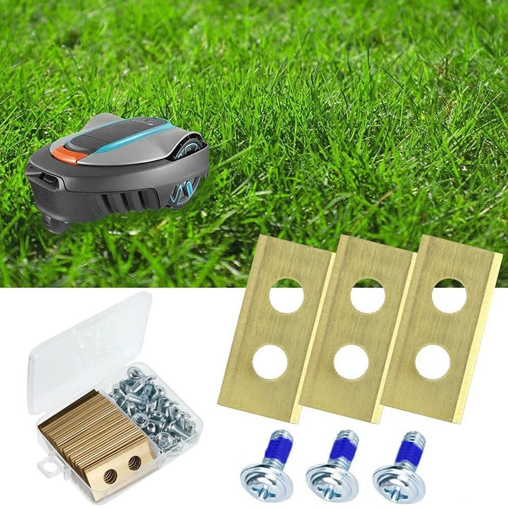 PRIISF Mährobotermesser Mähroboter Ersatzmesser Ultra scharfe für Worx Landroid mit Schraube (30x Titan Mähroboter Messer Ersatzklingen Ultrascharfe für alle Worx Robot, verbesserte Schrauben Set Mäh-Roboter Ersatzmesser Ersatzteile Zubehör), 0,9 mm Blattstärke für langes Rasenmäher Vergnügen Inkl.30 Schrauben