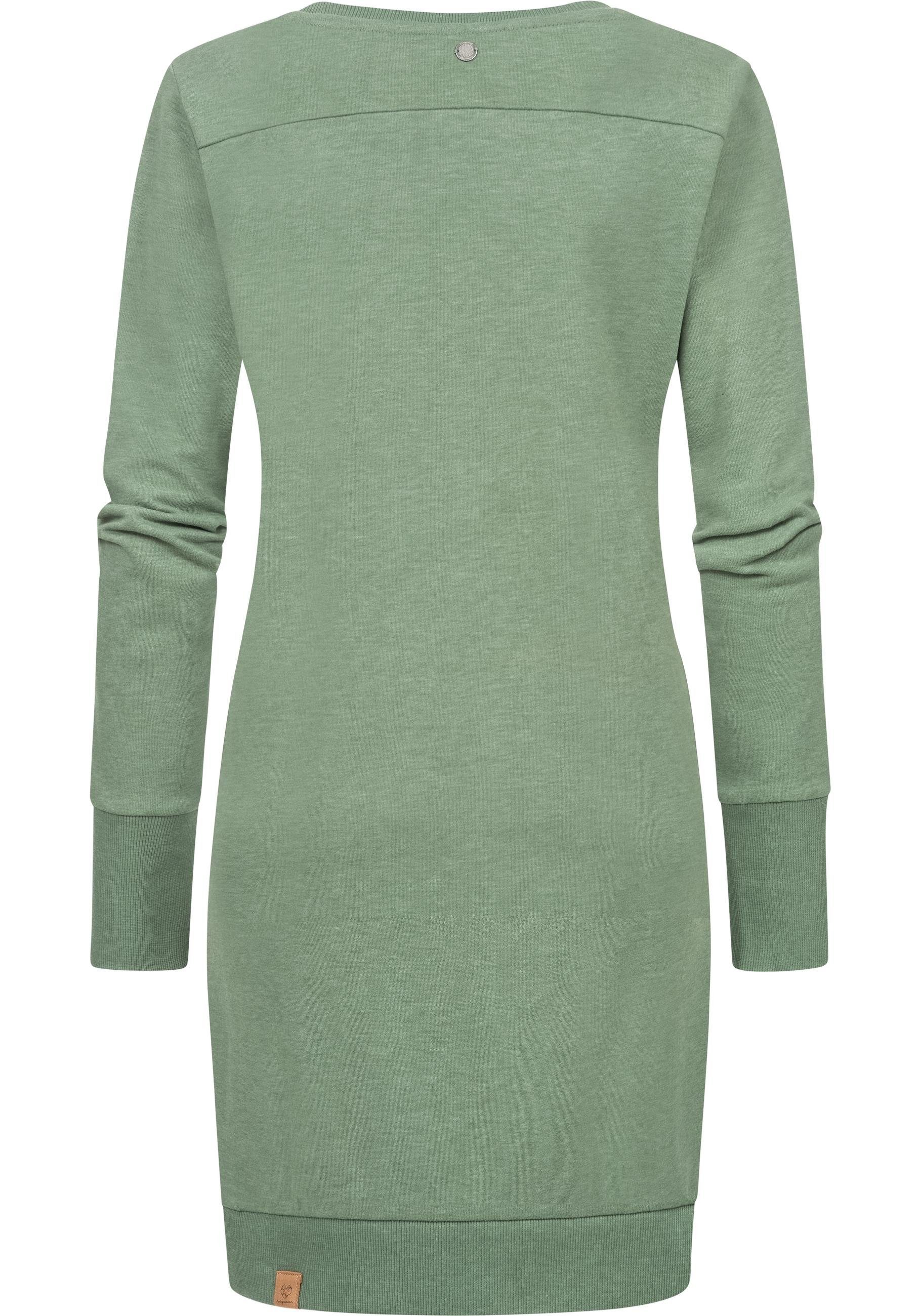 Ragwear Sweatkleid Menita Organic stylisches Langarmkleid für den Winter,  Unifarbenes Minikleid mit top Länge bis zu den Oberschenkeln