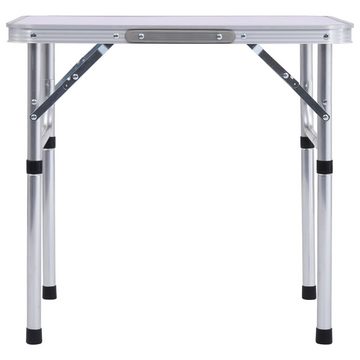 vidaXL Campingtisch Klappbarer Campingtisch Weiß Aluminium 60x45 cm (1-St)