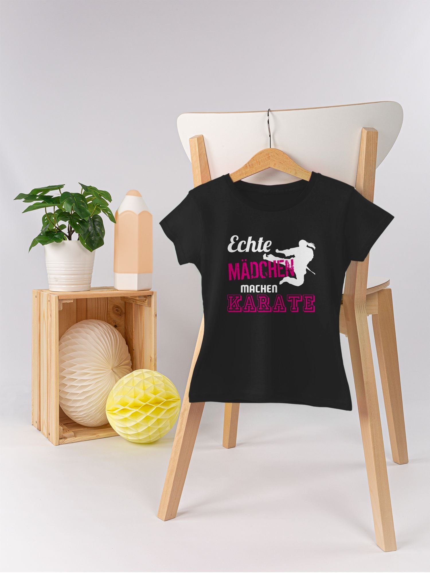 T-Shirt 1 Mädchen Schwarz Sport Kinder Karate Shirtracer machen Echte Kleidung