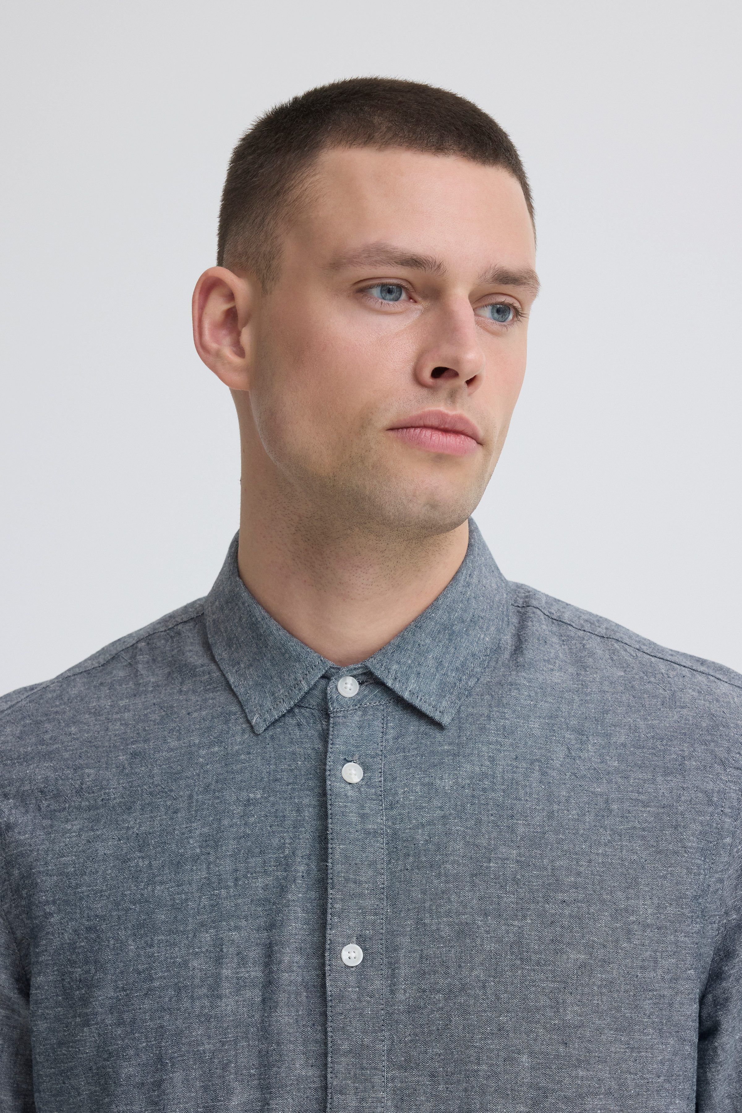 Blend Langarmhemd BHABAN SHIRT PP NOOS mit normalem Hemdkragen, Regular Fit, in Leinenoptik