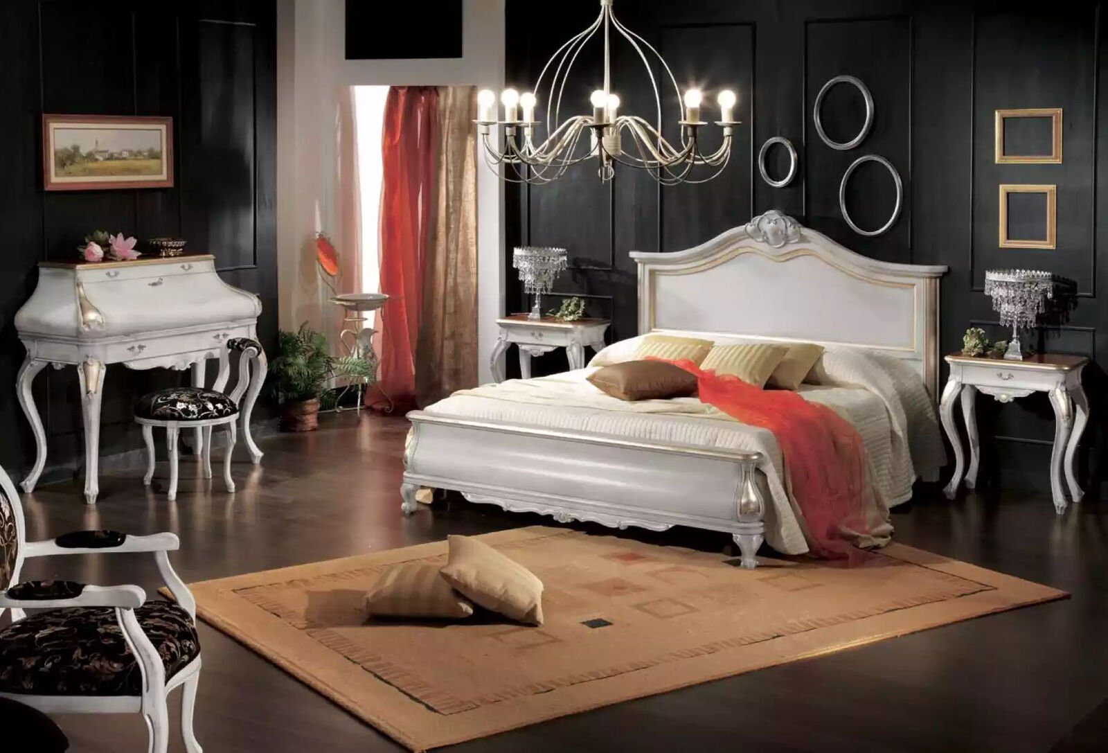 Gepolstertes Made Italy Nur Luxus in (1-tlg., Bett), Bett Bett Holzdesign Weißes JVmoebel Luxuriöses