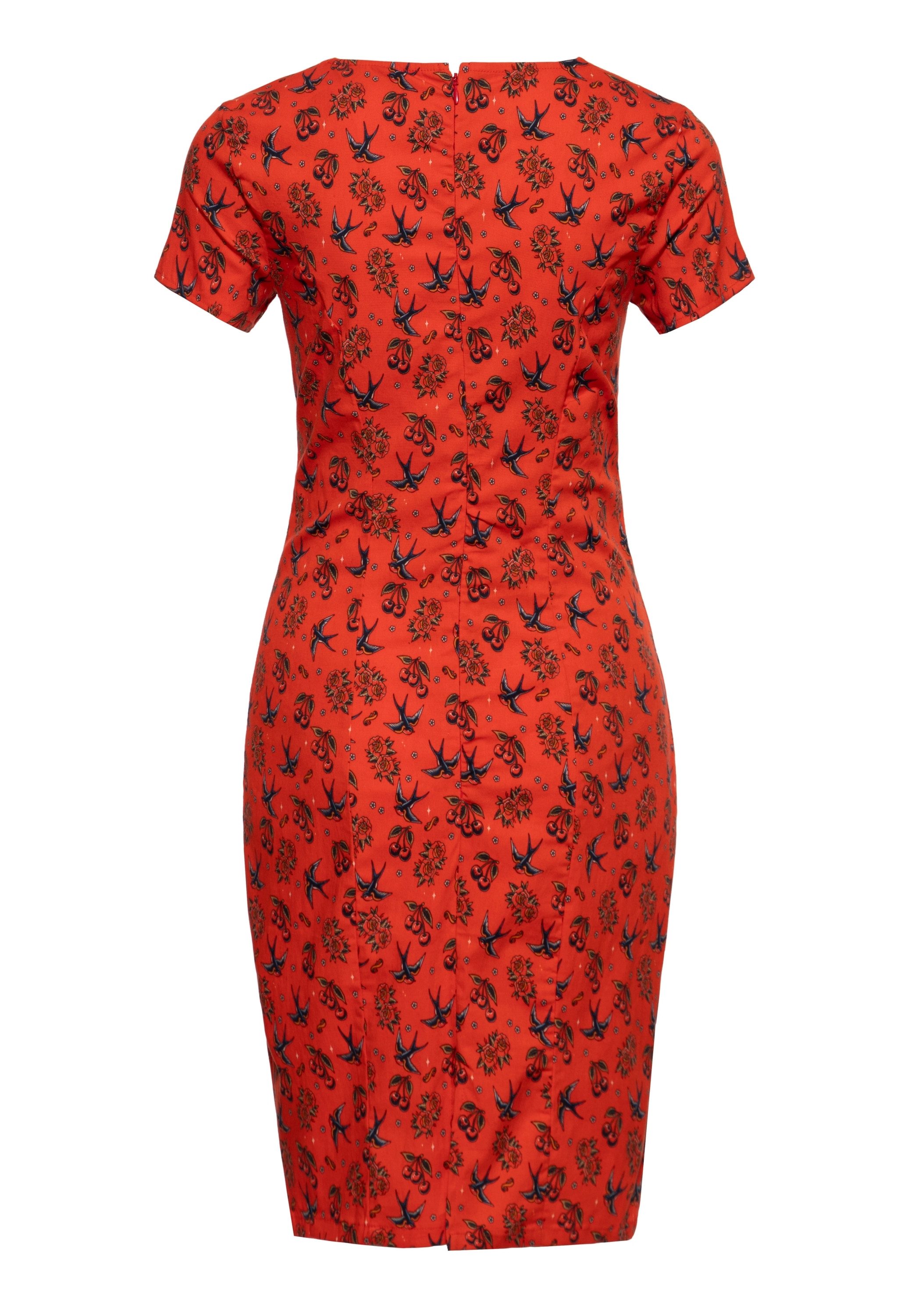 QueenKerosin Etuikleid Cherries & Roses (1-tlg) mit Allover-Print