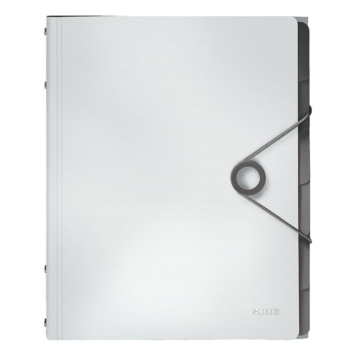LEITZ Organisationsmappe Solid 4569, Ordnungsmappe mit 6 Fächern, Inhaltverzeichnis, 3 Schutzklappen, A4