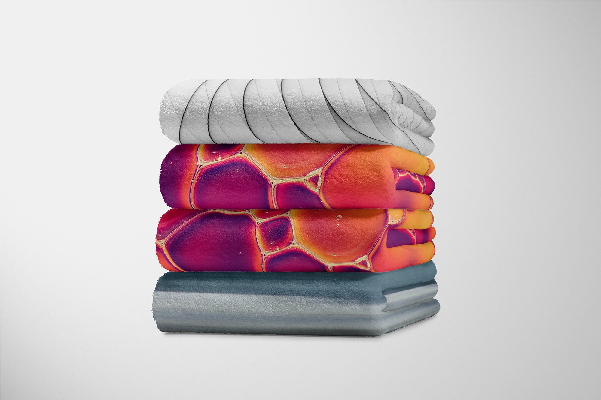 Fotomotiv Handtuch Kuscheldecke mit Rot Wasserblasen Baumwolle-Polyester-Mix Nahaufnahme, Strandhandtuch (1-St), Handtücher Handtuch Art Sinus Saunatuch