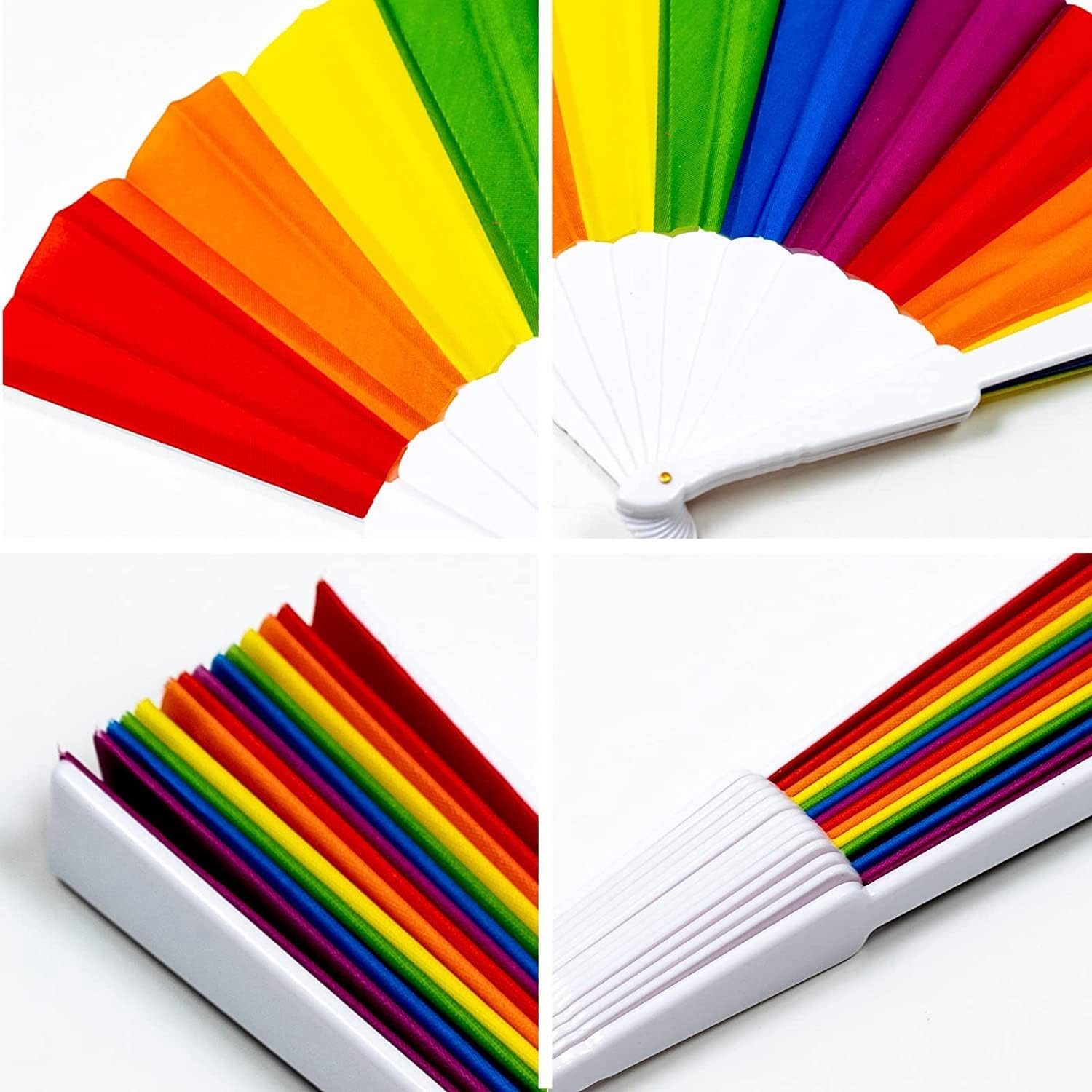 Bwecuy Handfächer 10 Stück handgehaltene Regenbogenfächer, Partyzubehör, (10-tlg)
