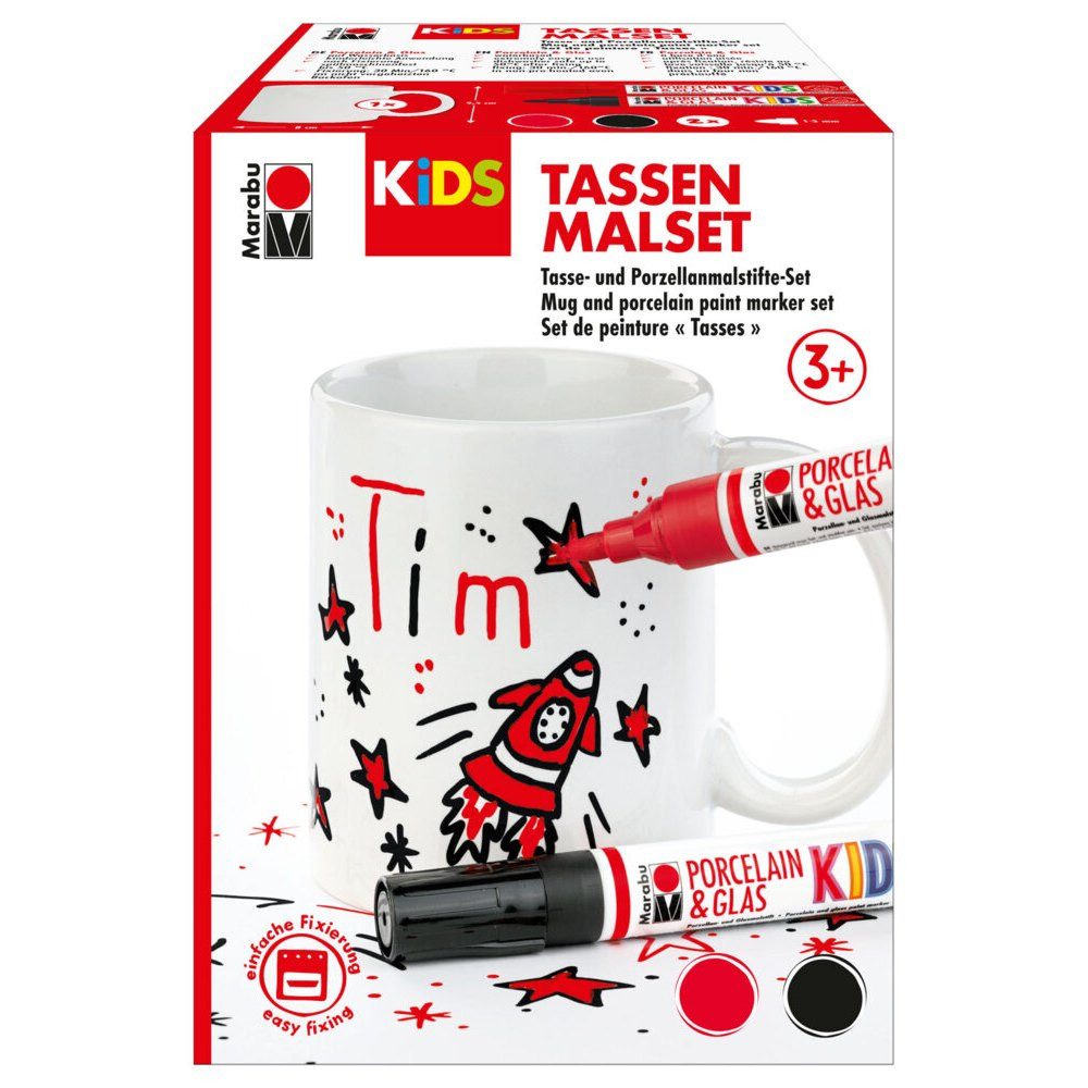Marabu Malstift Marabu KiDS Porcelain und Glaspainter Tassen Malset Tim