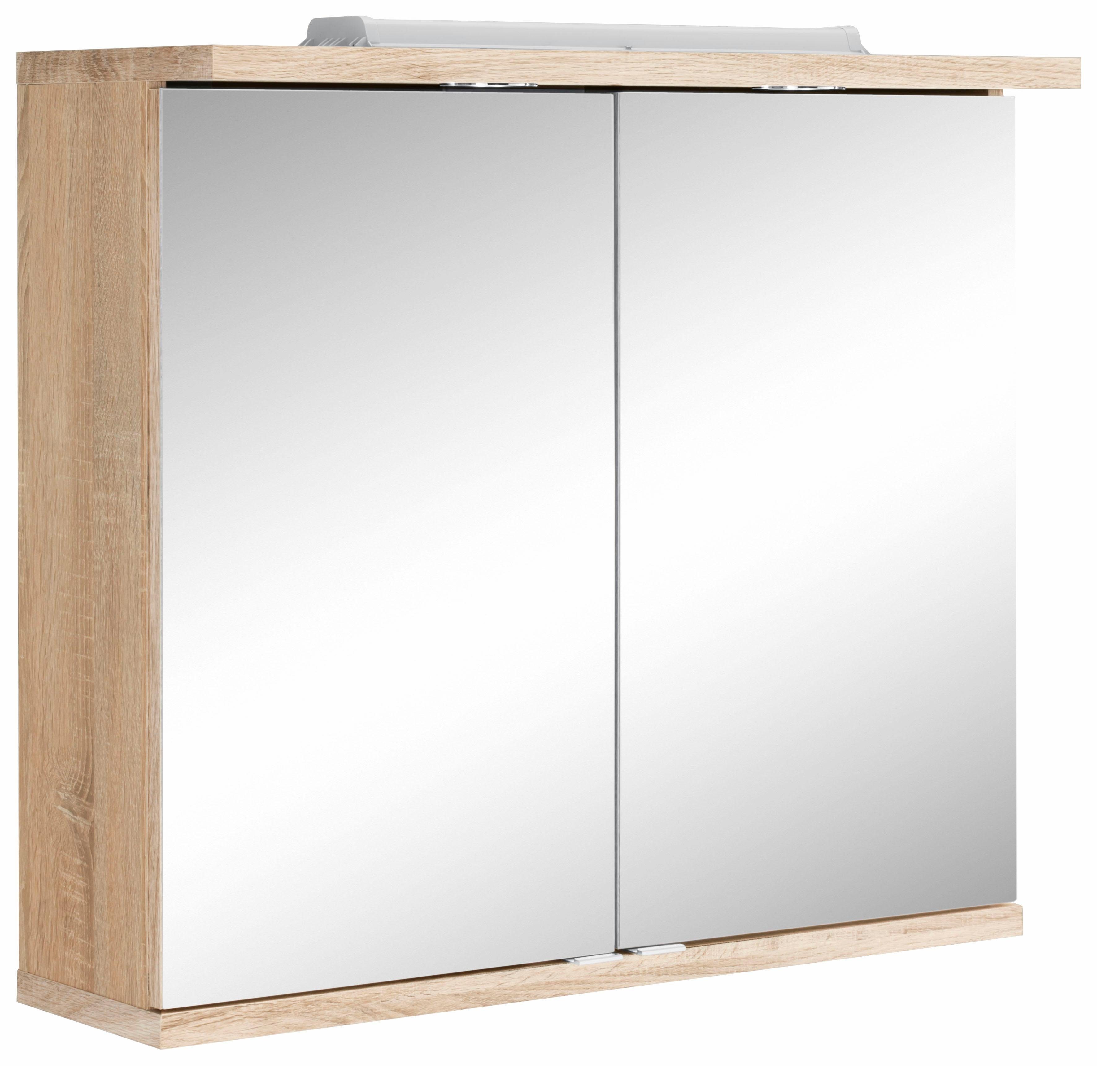 Homexperts Spiegelschrank »Nusa« Breite 80 cm, mit LED-Beleuchtung und  Schalter-Steckdosen-Box, hinter den Spigeltüren praktische Ablageböden  online kaufen | OTTO