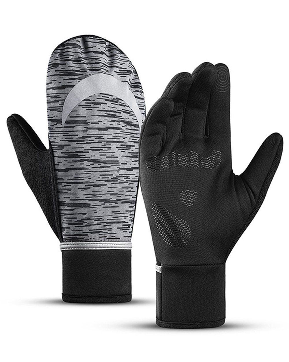 Dekorative Fahrradhandschuhe Winterwarme, faltbare Handschuhe, Sporthandschuhe Skihandschuhe, Sporthandschuhe, Warme Handschuhe