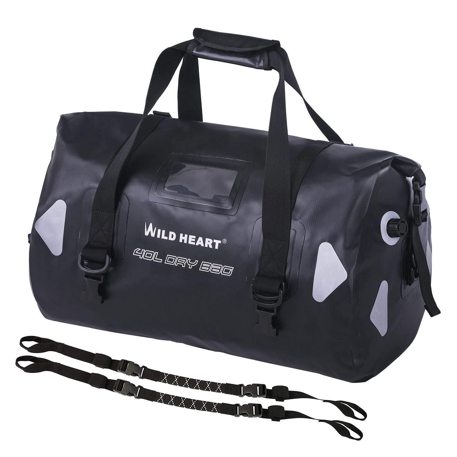 LuxusKollektion Reisetasche Reisetasche wasserdichte 40l 100l Kajak Camping Boot Schwarz 66L