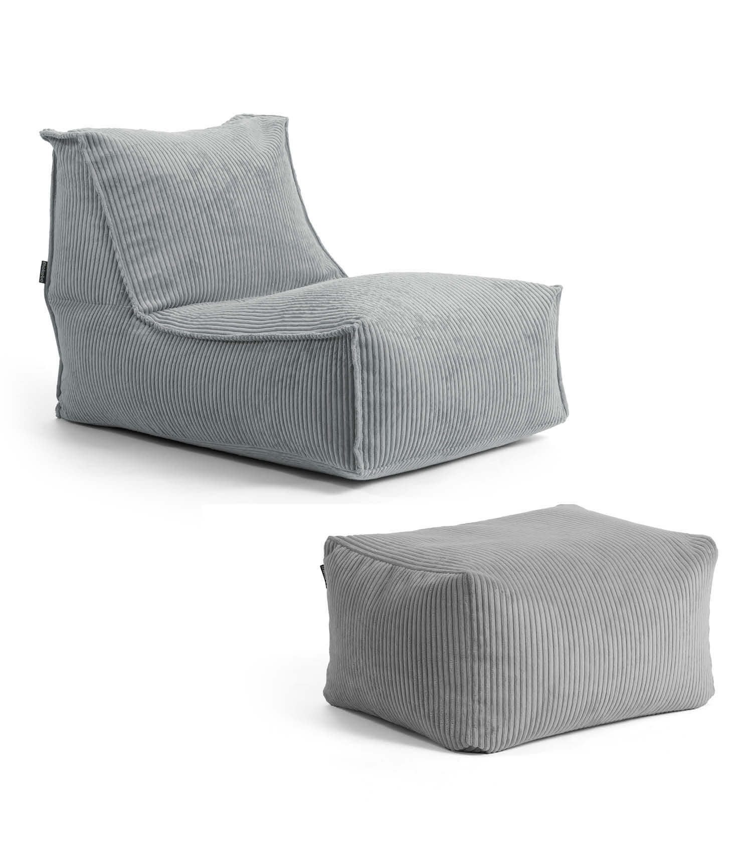 mokebo Sitzsack Der Sundowner (aus weichen Cord in Natur), mit Hocker, gemü günstig online kaufen