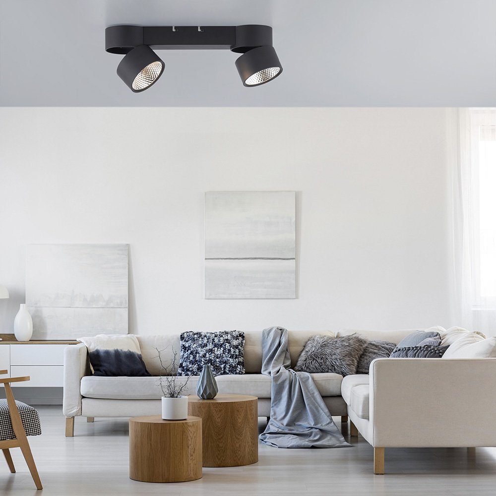 Paul Neuhaus LED Deckenleuchte LED Deckenstrahler PURE-NOLA, Strahler schwenkbar, dimmbar, Switchmo, 2xLED/15W/3000K, Spot Strahler schwenkbar warmweißes Licht