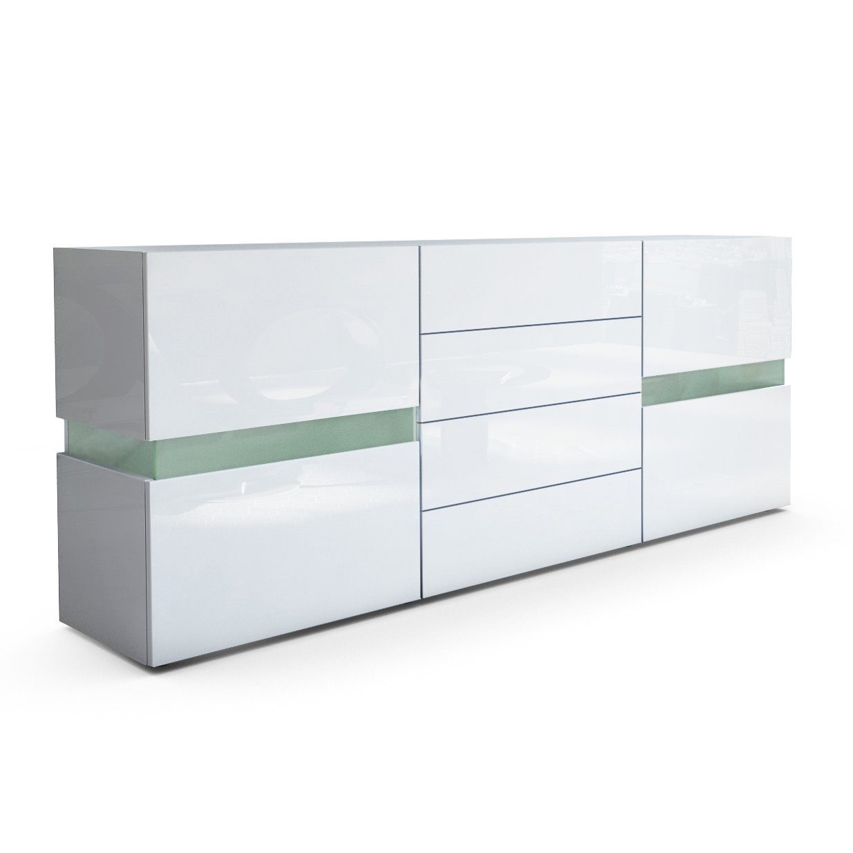 Vladon Kommode Valencia 108x92x40 Cm – Sideboard Mit 2 Türen & Offenem Fach, Made In Germany