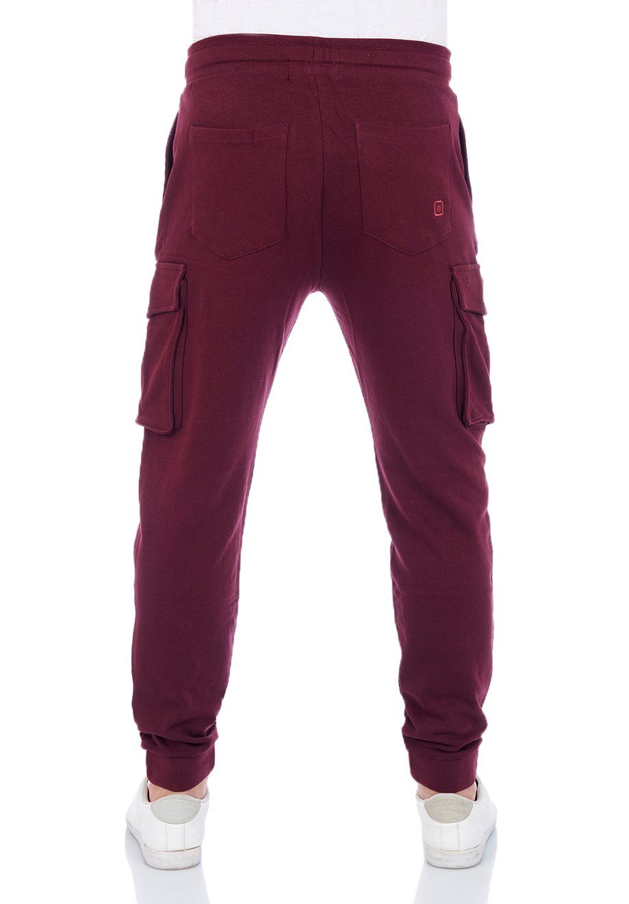 RIVLoris riverso Regular Red Fit mit Port Cargotaschen Jogginghose Herren Sweathose Trainigshose