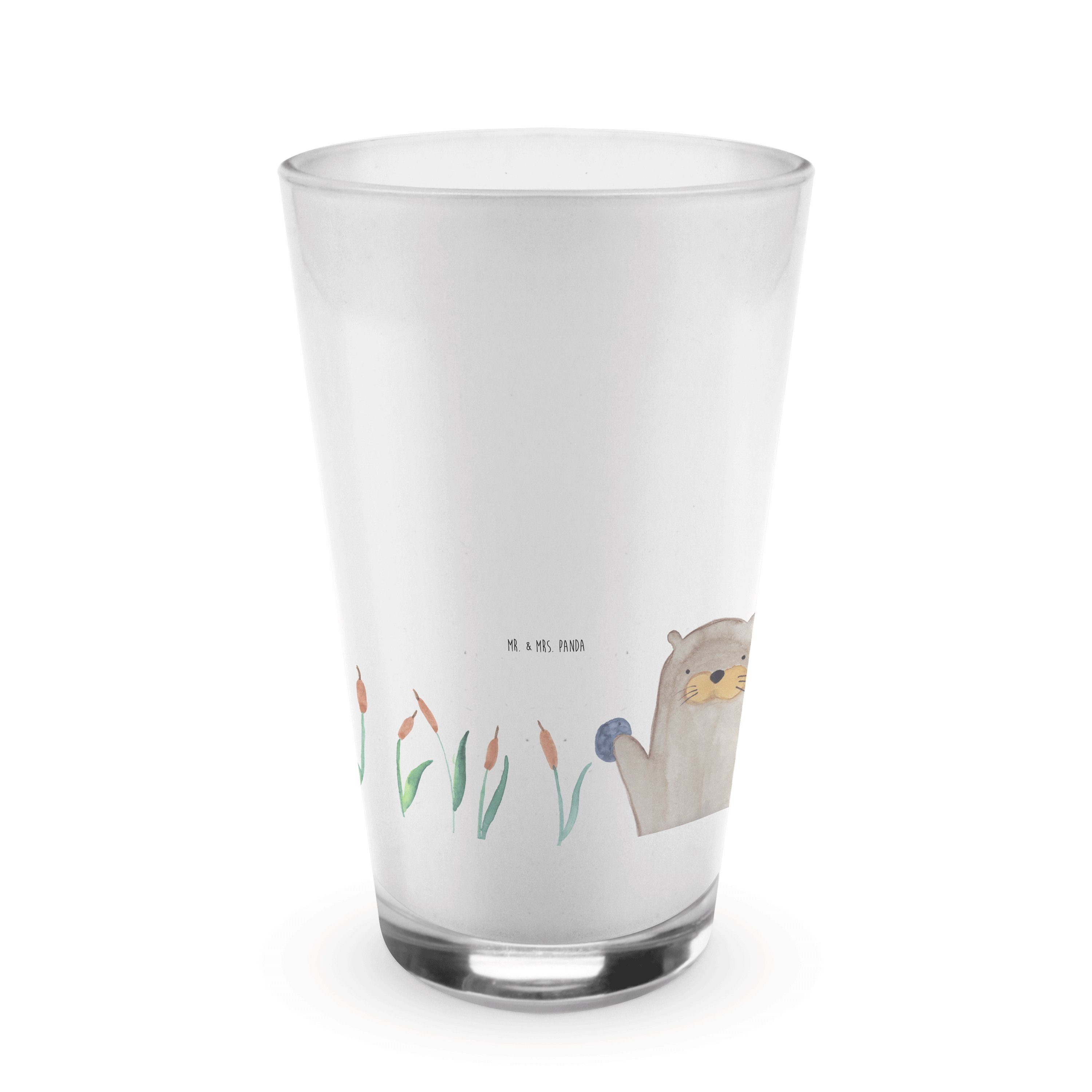 Stein - Cappuccino Geschenk, Tasse, Premium Otter - Pflanzen, Panda Transparent Glas mit & Glas Mrs. Mr.