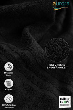 aurora Objektwäsche Badetücher Handtuch Set Rio 6-teilig schwarz Premium Qualität 100% Baumwolle, Baumwolle