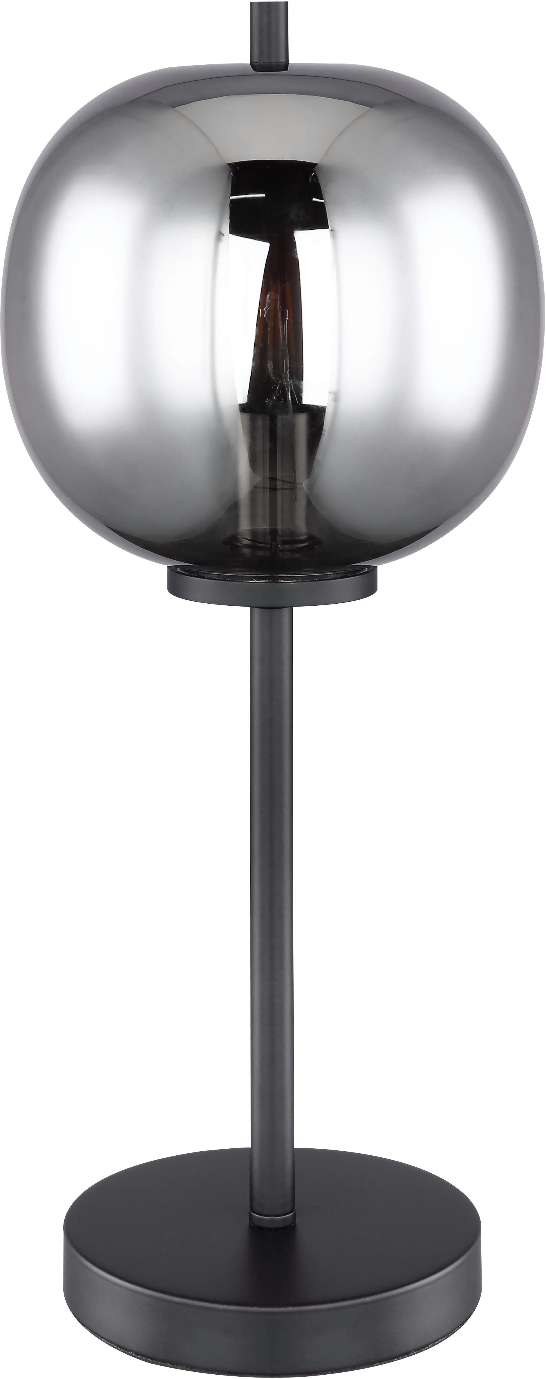 GLOBO LIGHTING Tischleuchte BLACKY, ohne Leuchtmittel, Tischlampe/Metall schwarz/Glas/Wohnzimmer/Schlafzimmer