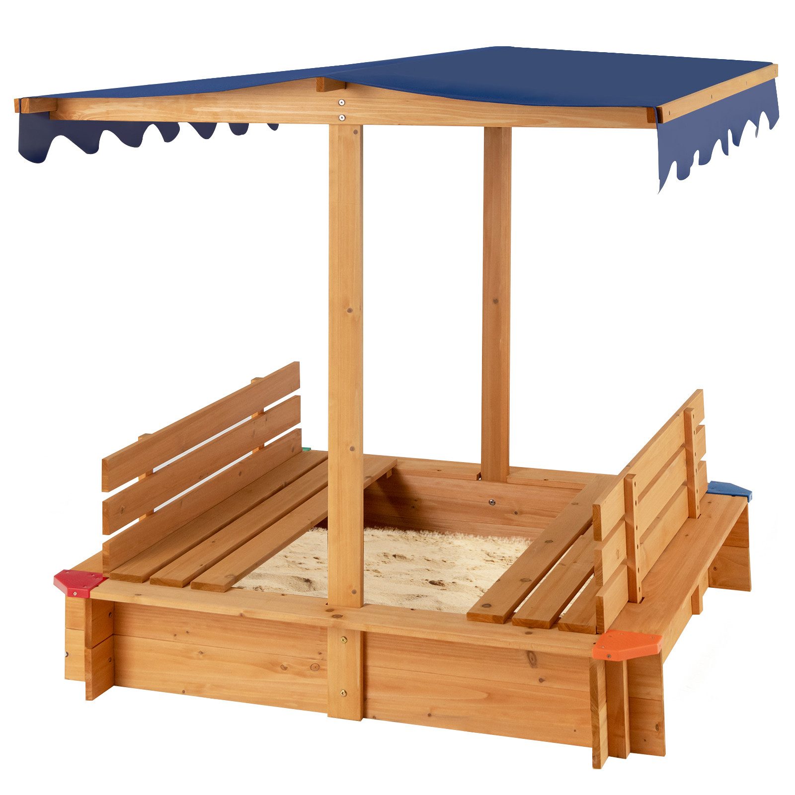COSTWAY Sandkasten, Sandkasten mit Dach, aus Holz, bodenlos günstig online kaufen
