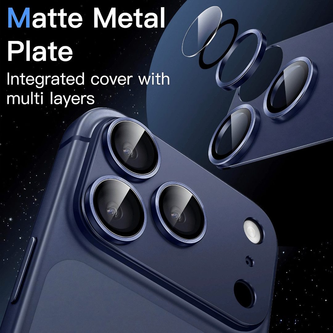 SmartUP Kameraschutzglas für Apple iPhone 17 Pro Titan Metall Kamera Schutzglas Panzerfolie 3D für iPhone 17 Pro, Titan Kameraglas