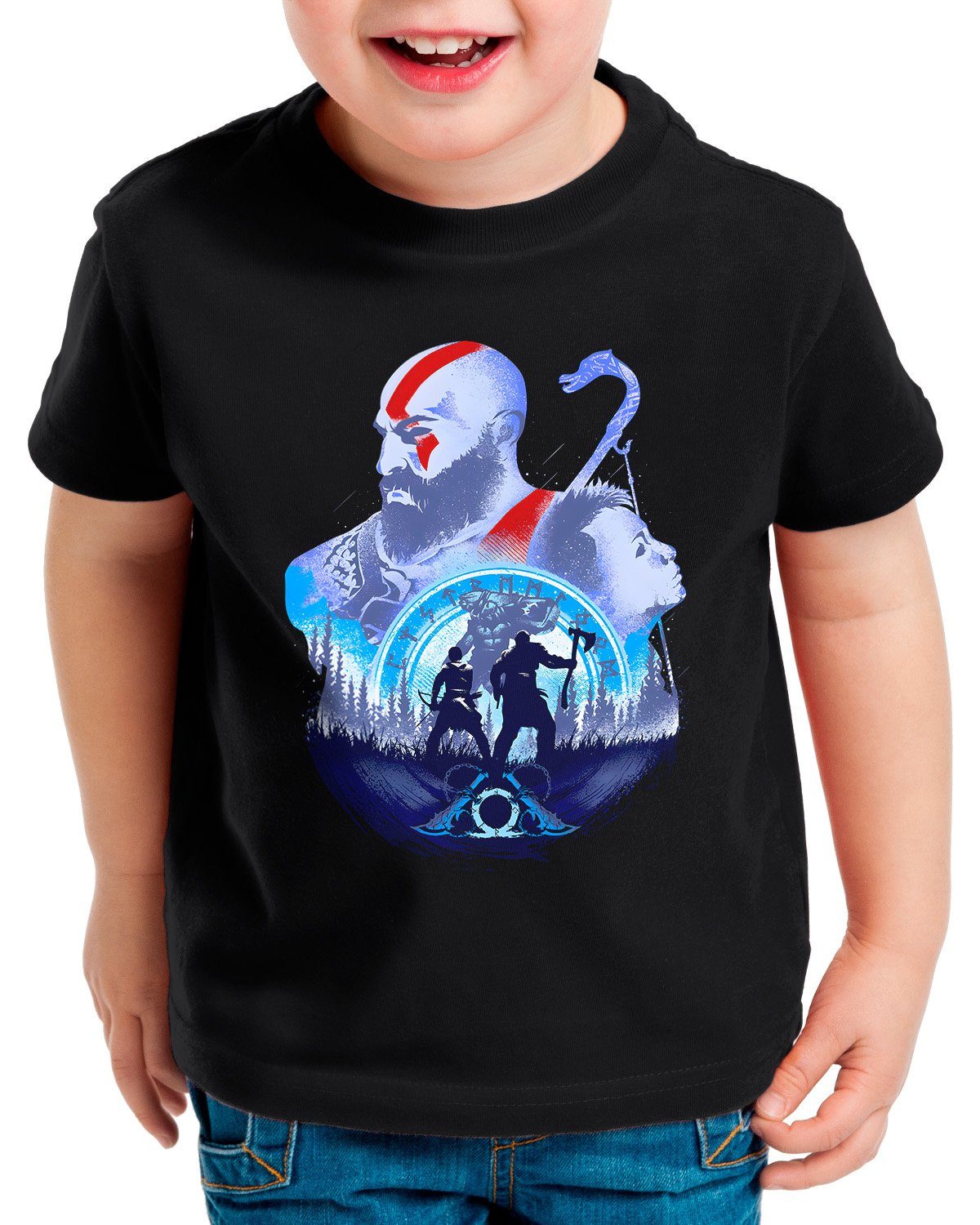 In einer Zeitschrift vorgestellt und ausverkauft! style3 Print-Shirt adventure Kinder of Ragnarok war T-Shirt kratos Prepare action For god