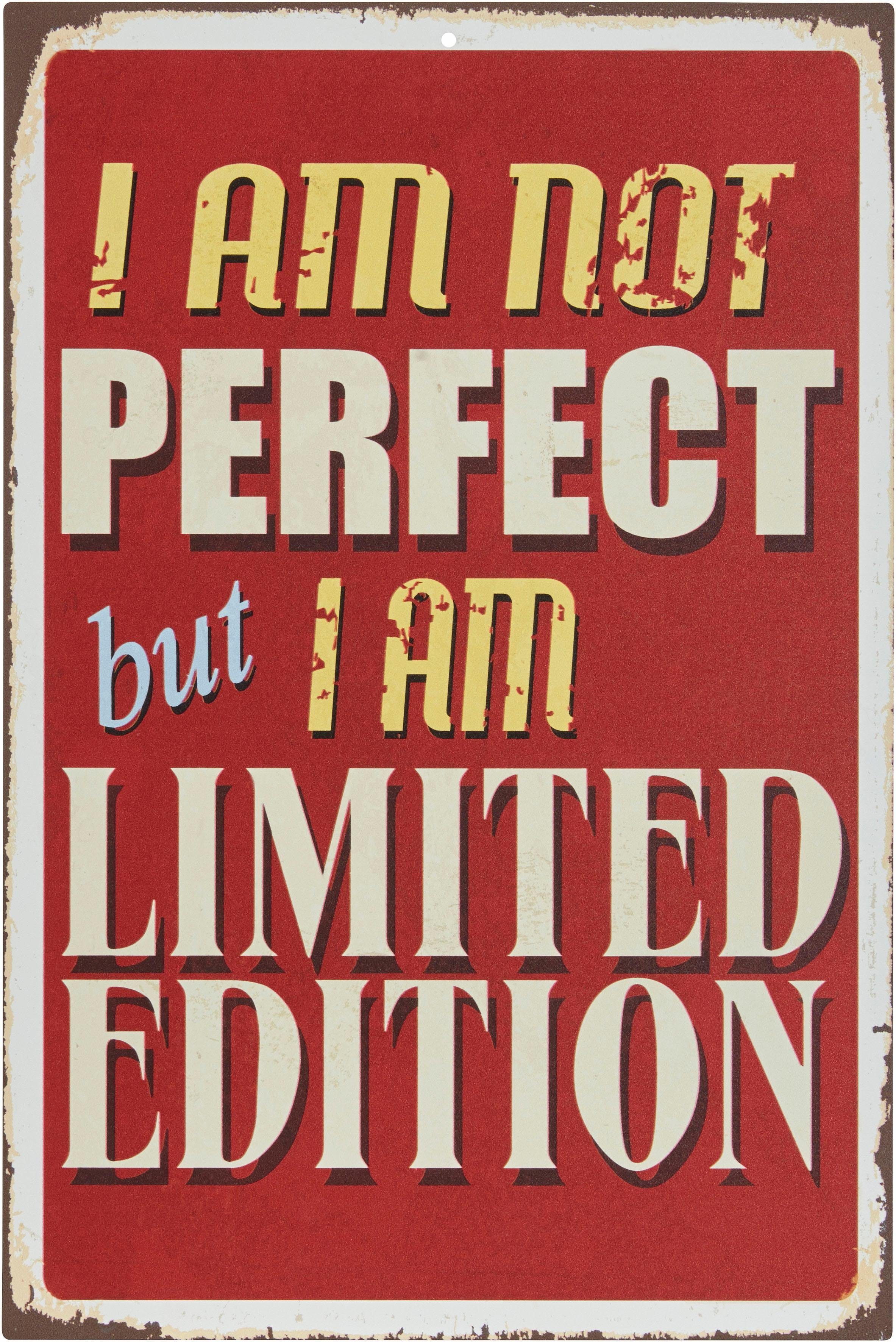 Home affaire Metallbild »I am not perfect …«, Maße (B/H): ca. 30/45 cm-HomeTrends
