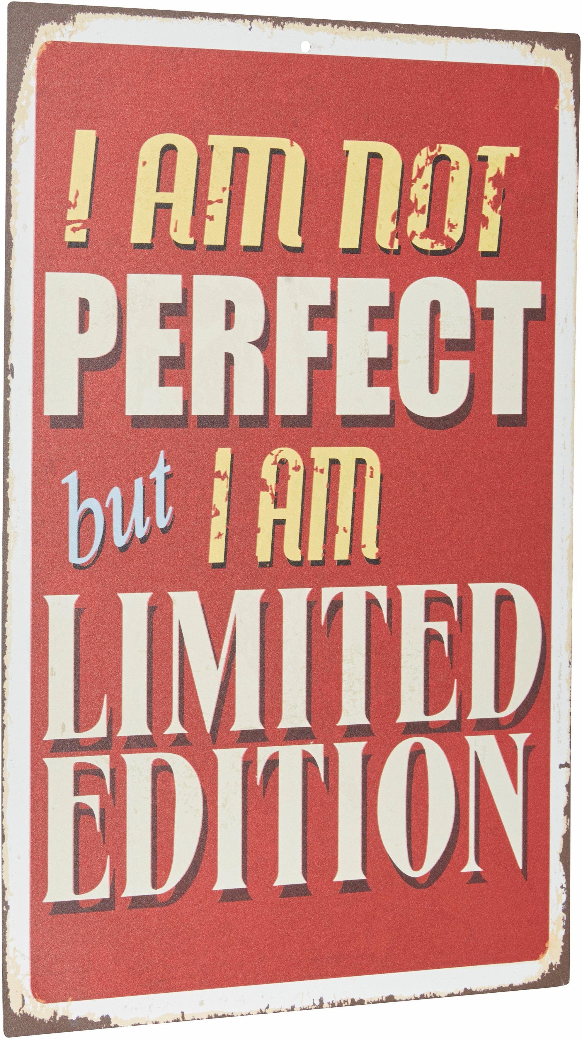 Home affaire Metallbild »I am not perfect …«, Maße (B/H): ca. 30/45 cm-Otto