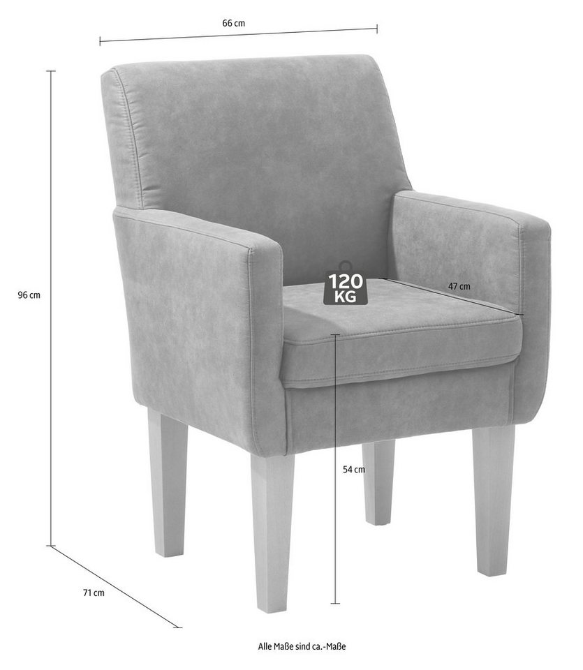 Home affaire Sessel »Fehmarn«, komfortable Sitzhöhe von 54 cm, in 3 verschiedenen Bezugsqualitäten-kaufen