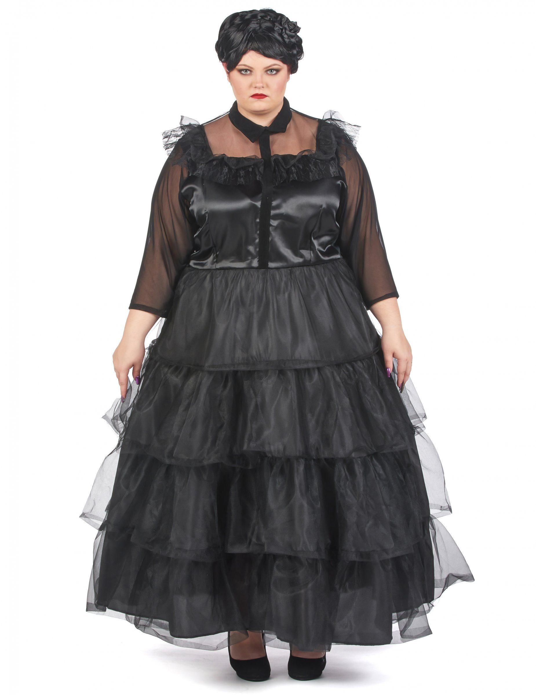Kostüm Gothic-Kleid für Damen Plus Size schwarz