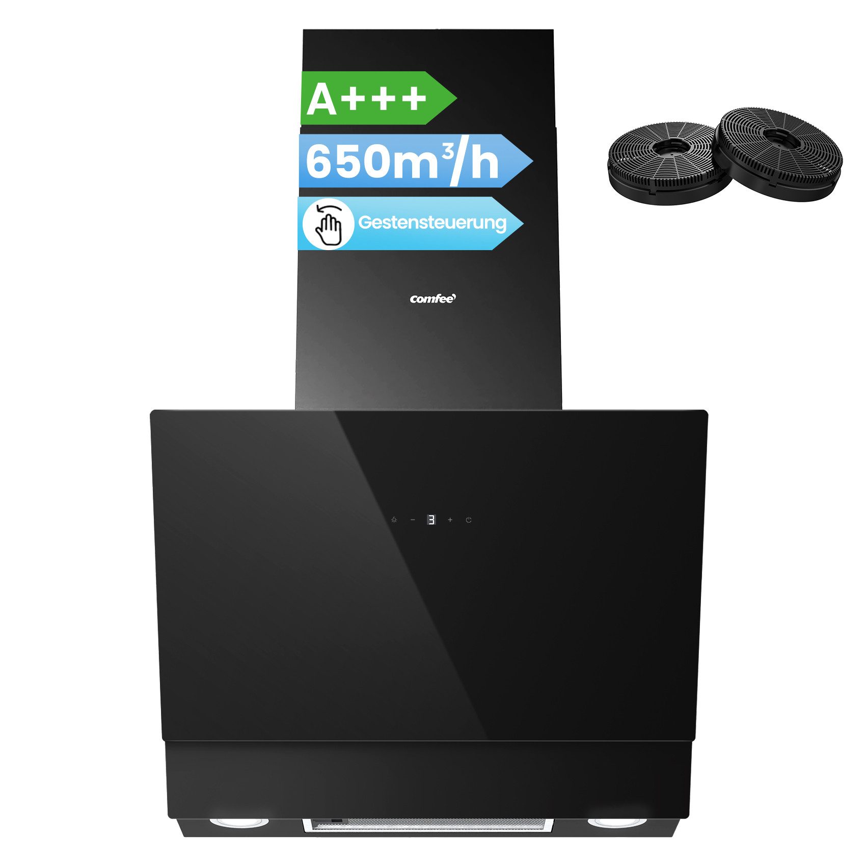 comfee Kopffreihaube CH60J72ET6A3B CH60J72ET6A3B, Kratzfest, LED-Beleuchtung, Rostfrei, Schmutzabweisend